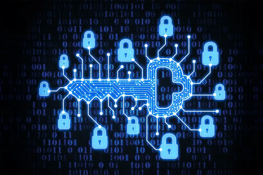 image with a key and locks, describing importance of passwords in cybersecurity